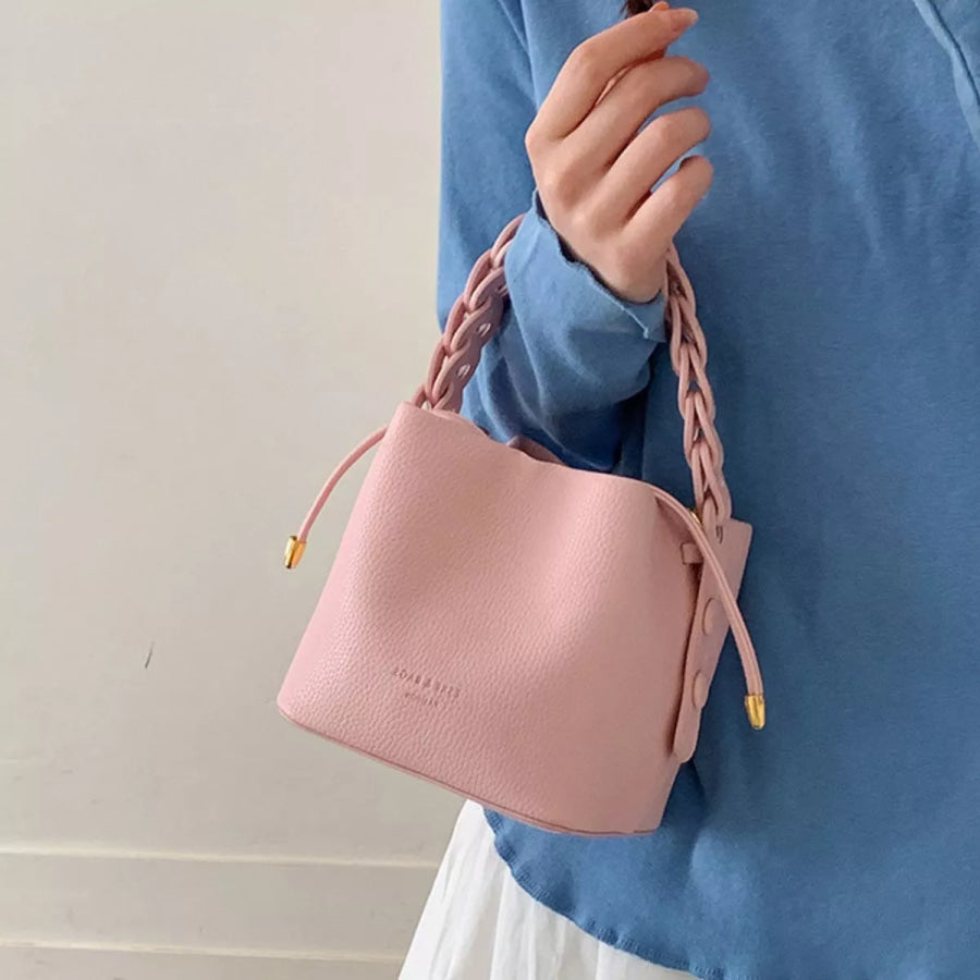 PU Leather Bucket Crossbody Bag Pink / onesize Apparel and Accessories