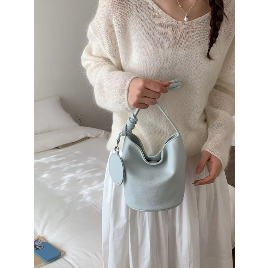 PU Leather Bucket Handbag Blue / onesize Apparel and Accessories