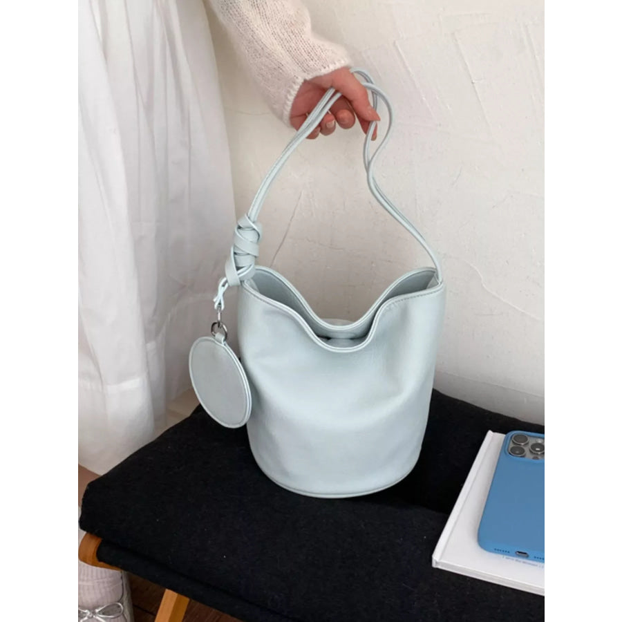 PU Leather Bucket Handbag Blue / onesize Apparel and Accessories