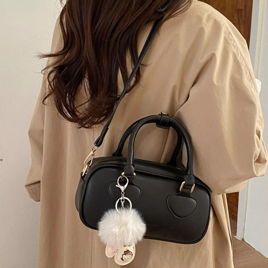 PU Leather Crossbody Bag Black / One Size Apparel and Accessories