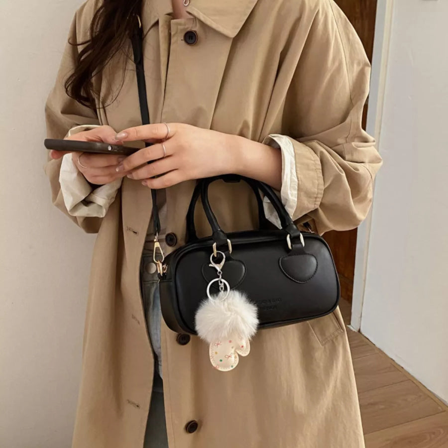 PU Leather Crossbody Bag Black / One Size Apparel and Accessories