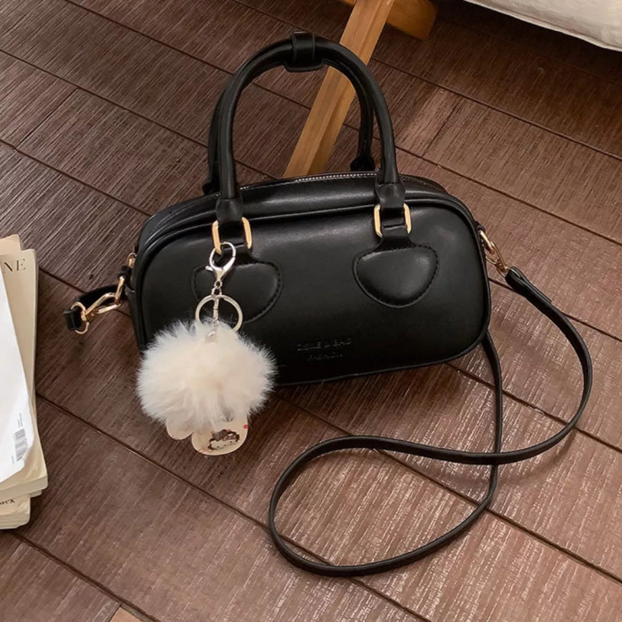 PU Leather Crossbody Bag Black / One Size Apparel and Accessories