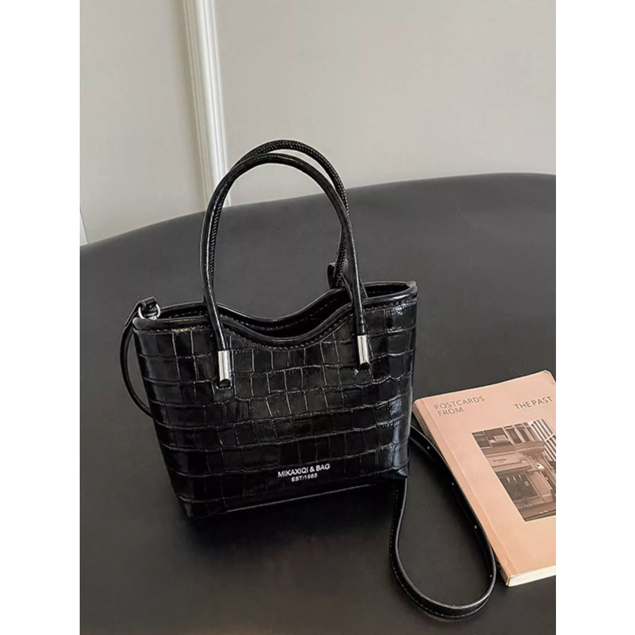 PU Leather Crossbody Bag Black / One Size Apparel and Accessories