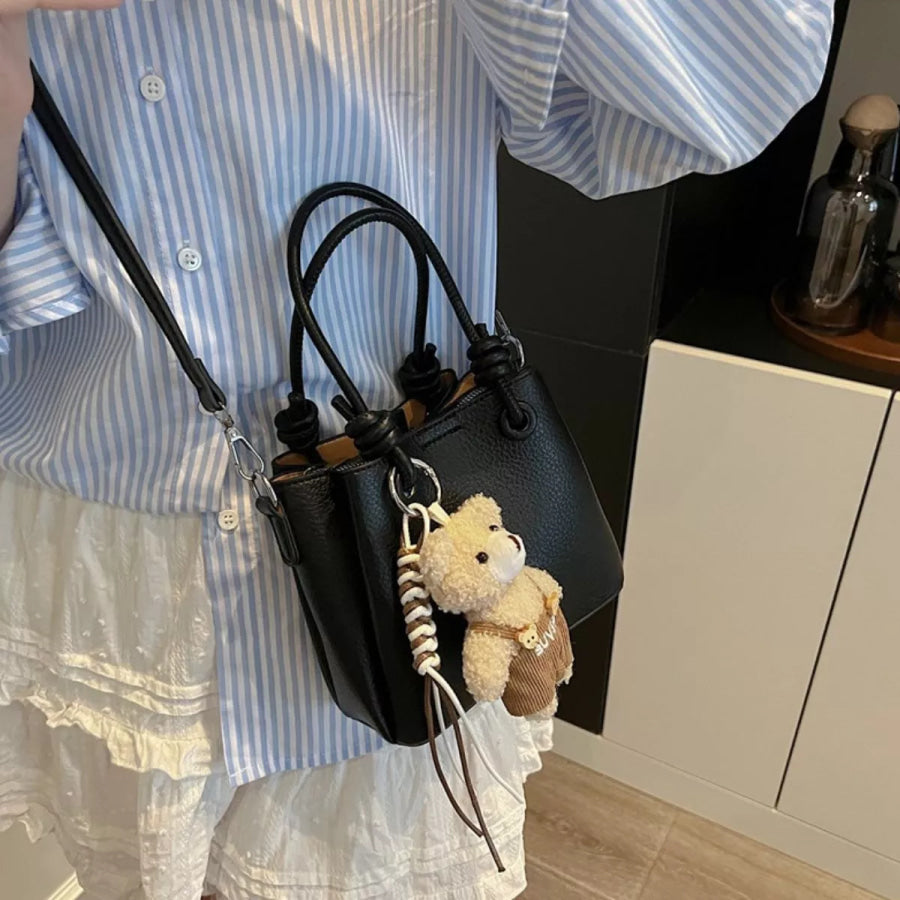 PU Leather Crossbody Bag Black / One Size Apparel and Accessories