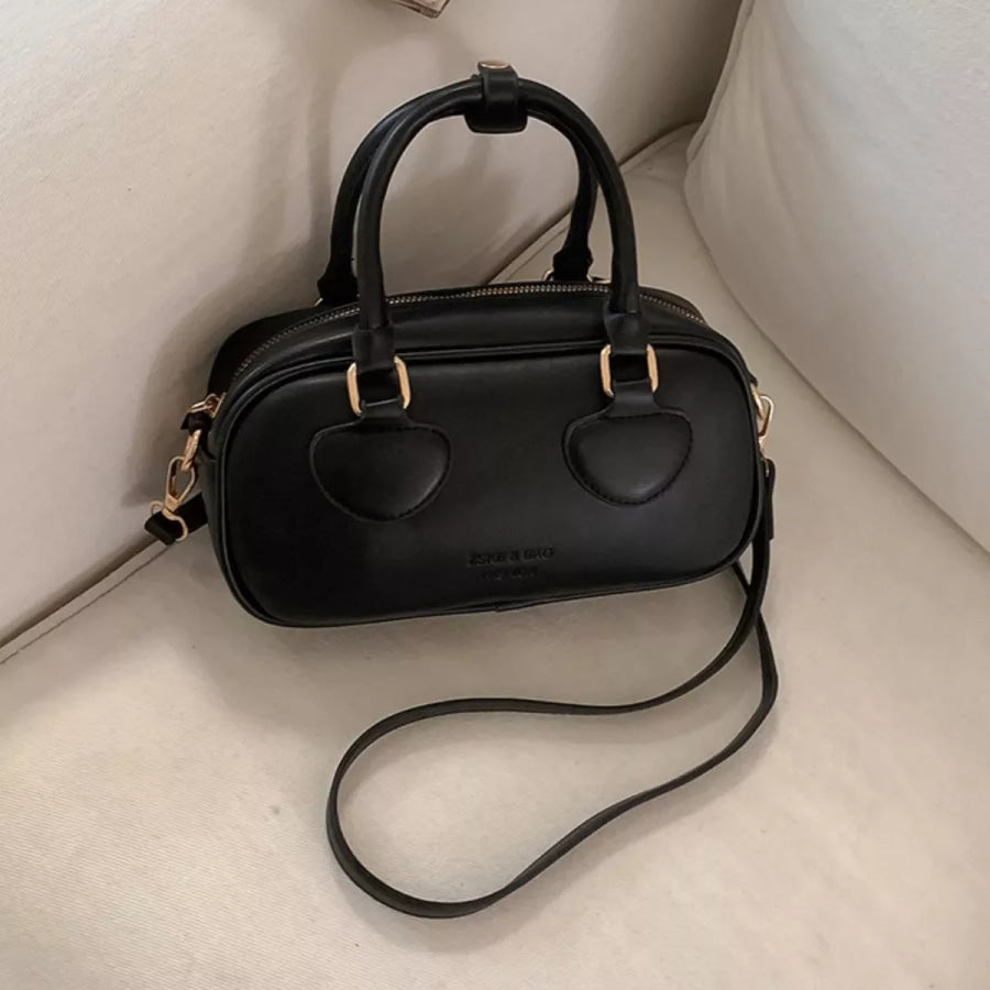 PU Leather Crossbody Bag Black / One Size Apparel and Accessories