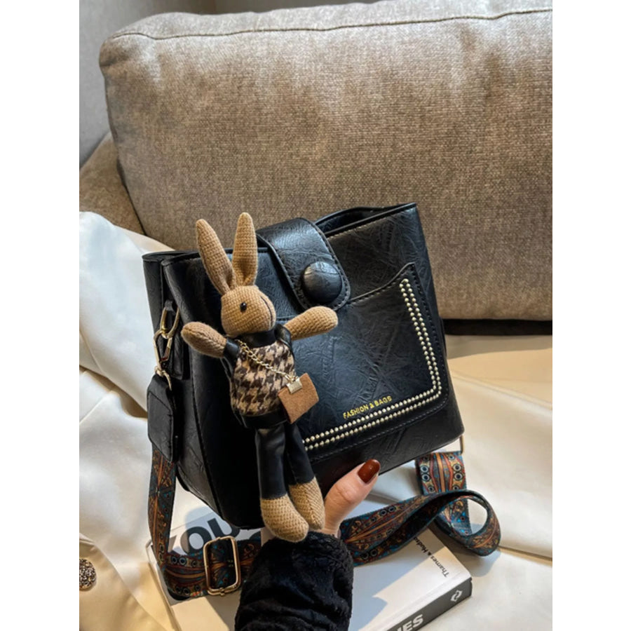PU Leather Crossbody Bag Black / onesize Apparel and Accessories