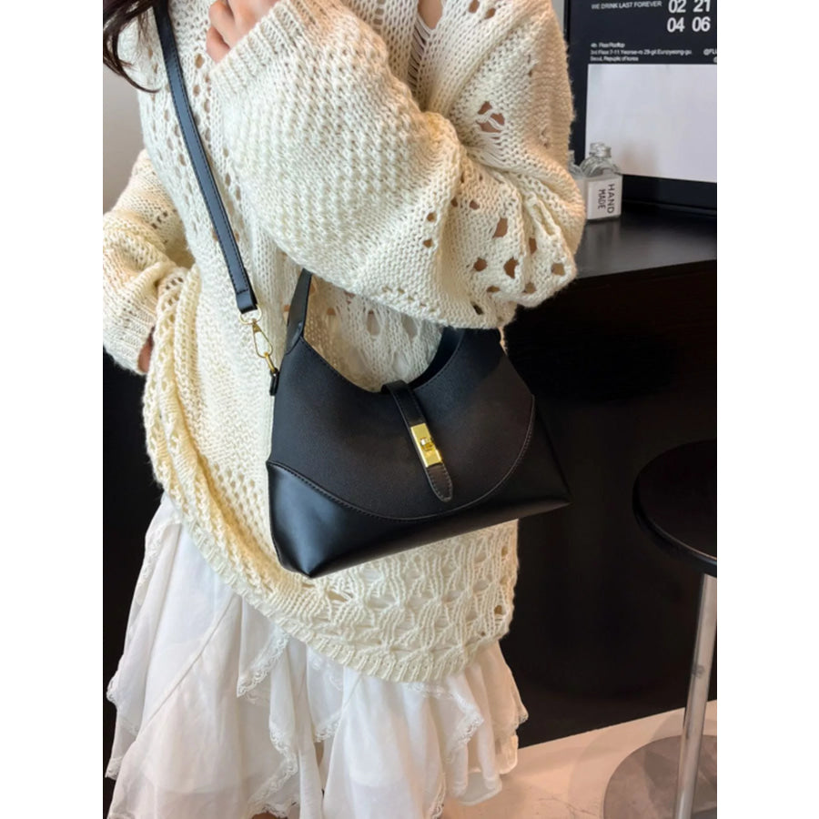 PU Leather Crossbody Bag Black / onesize Apparel and Accessories