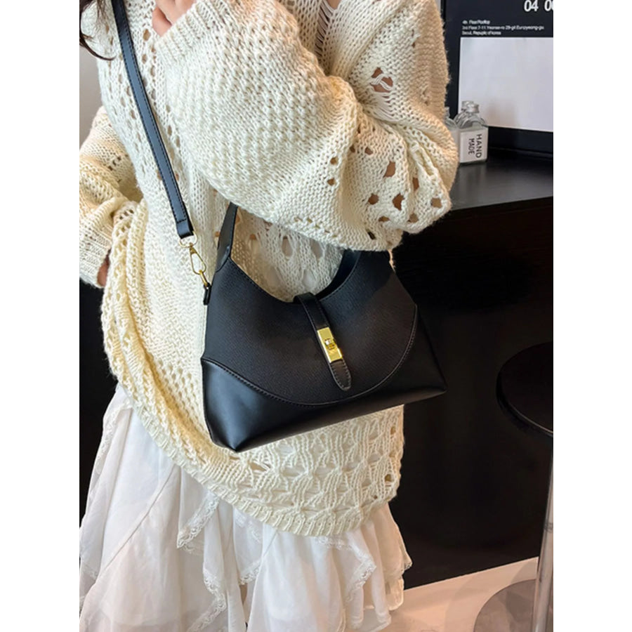 PU Leather Crossbody Bag Black / onesize Apparel and Accessories