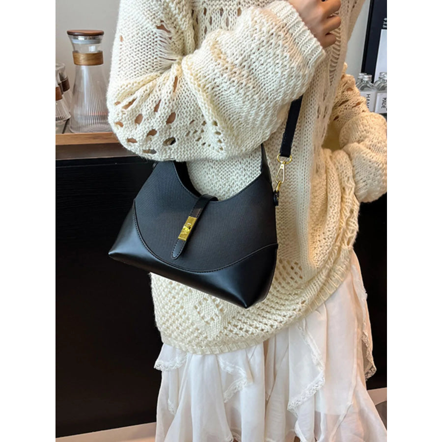 PU Leather Crossbody Bag Black / onesize Apparel and Accessories