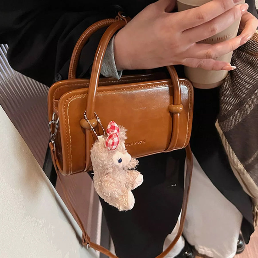 PU Leather Crossbody Bag Brown / One Size Apparel and Accessories