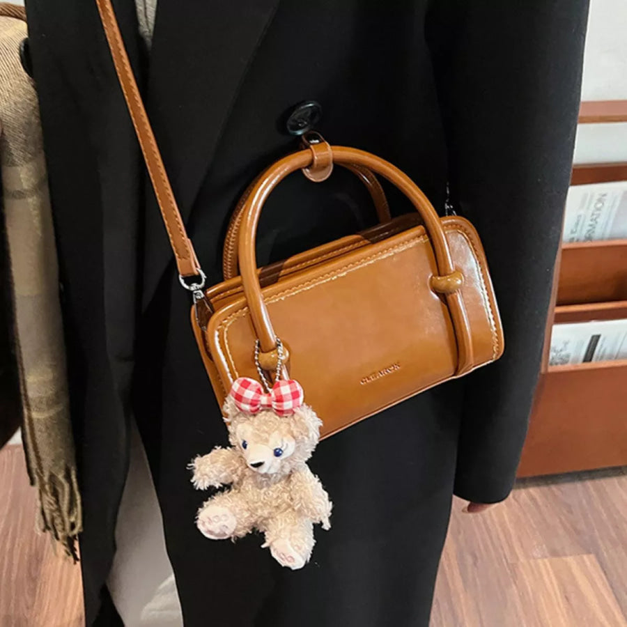 PU Leather Crossbody Bag Brown / One Size Apparel and Accessories