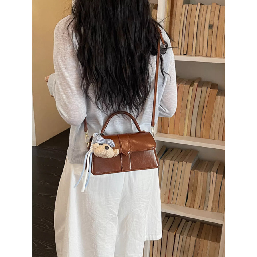PU Leather Crossbody Bag Brown / One Size Apparel and Accessories