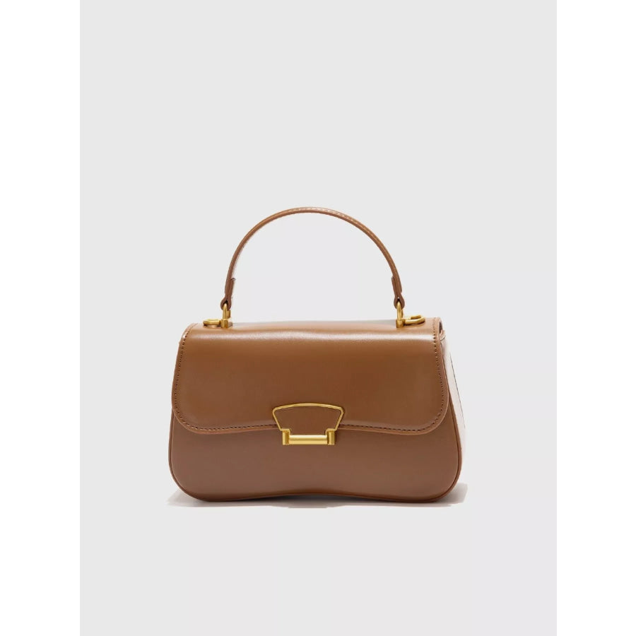 PU Leather Crossbody Bag Brown / One Size Apparel and Accessories