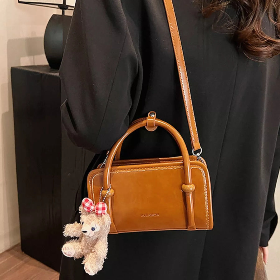 PU Leather Crossbody Bag Brown / One Size Apparel and Accessories