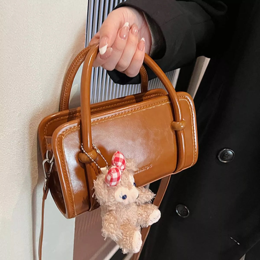 PU Leather Crossbody Bag Brown / One Size Apparel and Accessories