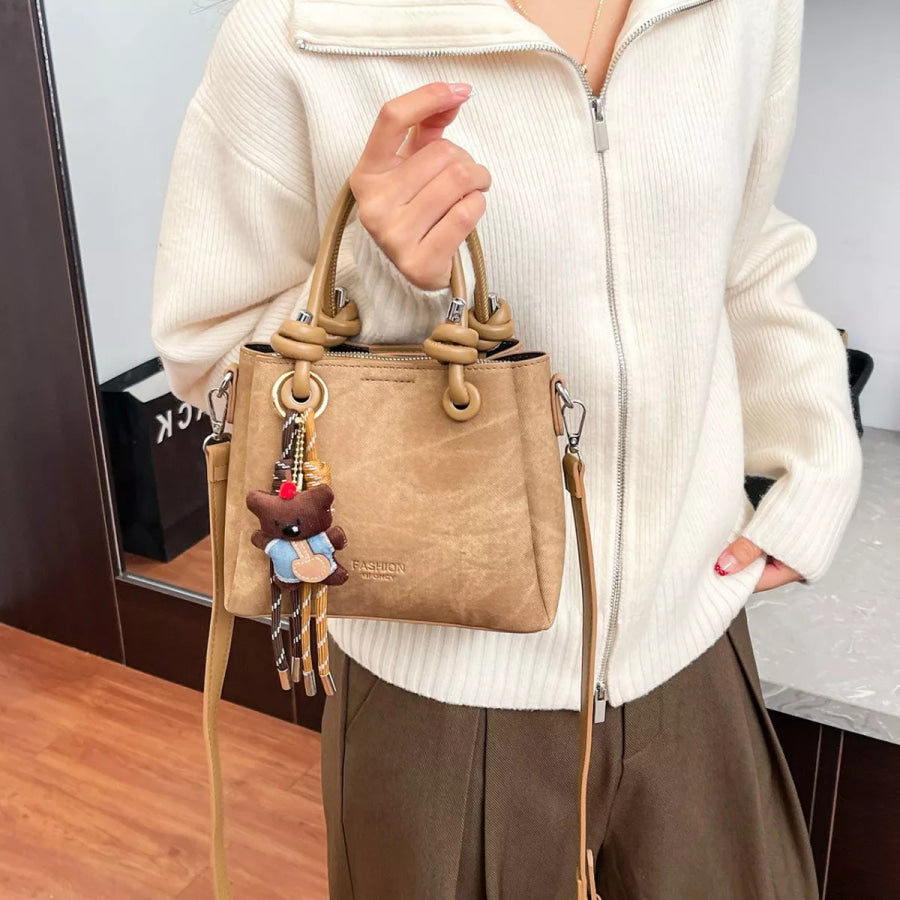 PU Leather Crossbody Bag Brown / One Size Apparel and Accessories