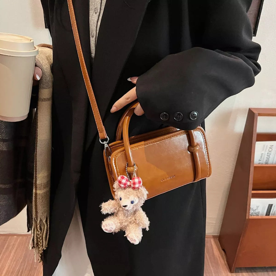 PU Leather Crossbody Bag Brown / One Size Apparel and Accessories