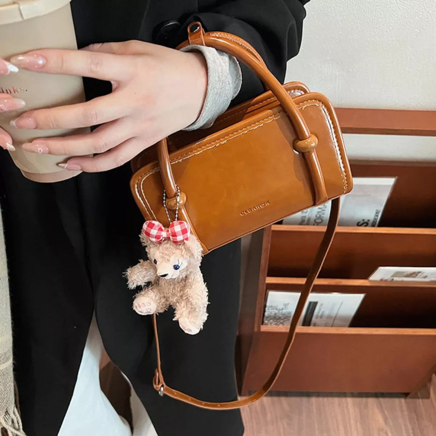 PU Leather Crossbody Bag Brown / One Size Apparel and Accessories