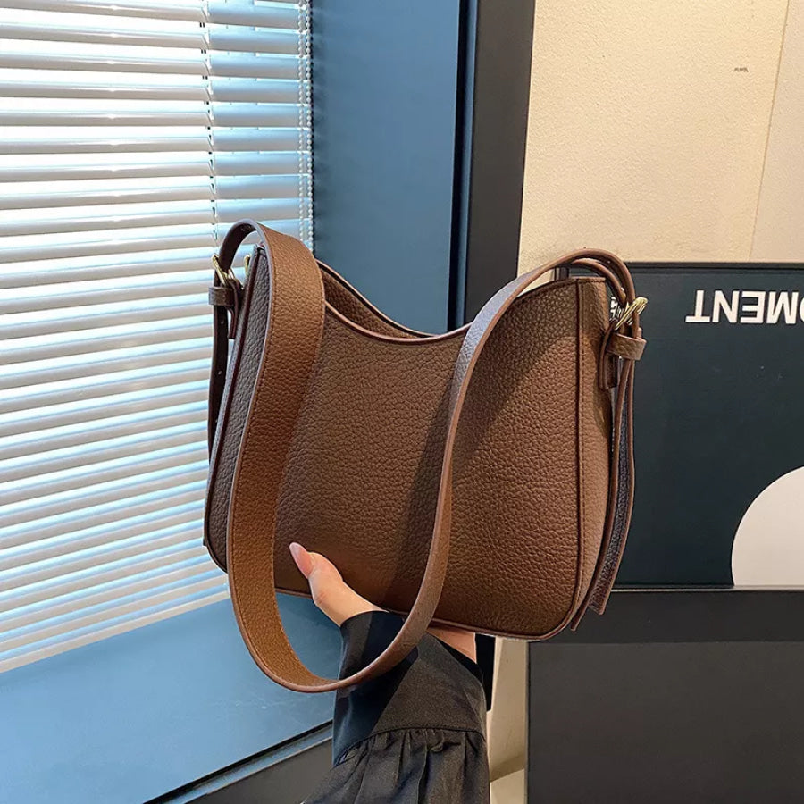 PU Leather Crossbody Bag Brown / onesize Apparel and Accessories