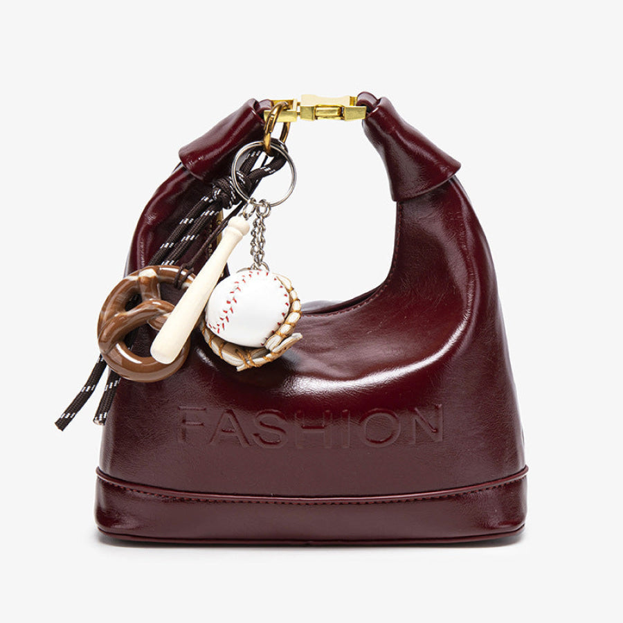 PU Leather Crossbody Bag Burgundy / ONESIZE Apparel and Accessories