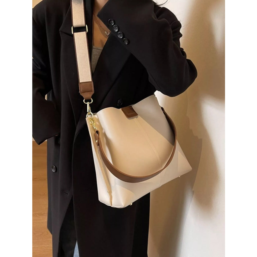 PU Leather Crossbody Bag Creamy-white / onesize Apparel and Accessories