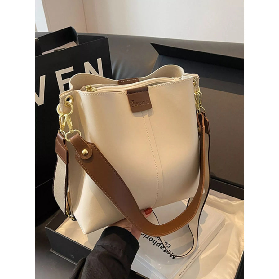 PU Leather Crossbody Bag Creamy-white / onesize Apparel and Accessories