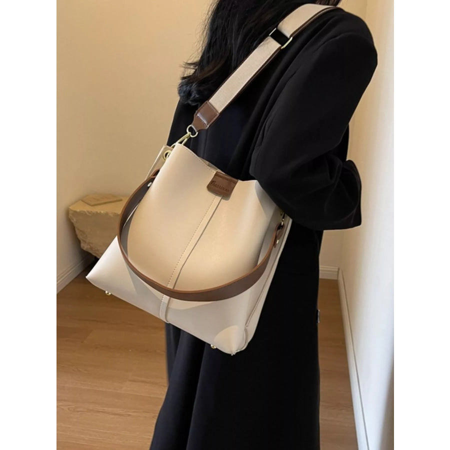 PU Leather Crossbody Bag Creamy-white / onesize Apparel and Accessories