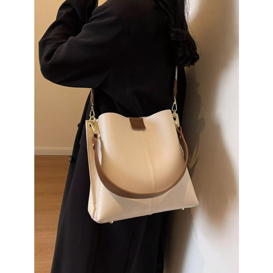 PU Leather Crossbody Bag Creamy-white / onesize Apparel and Accessories