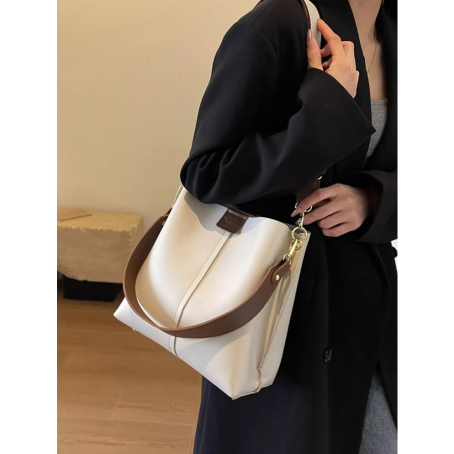 PU Leather Crossbody Bag Creamy-white / onesize Apparel and Accessories