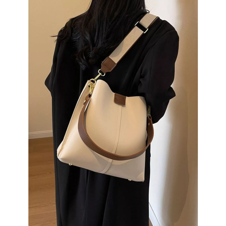 PU Leather Crossbody Bag Creamy-white / onesize Apparel and Accessories