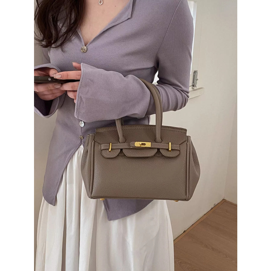 PU Leather Crossbody Bag Grey / One Size Apparel and Accessories