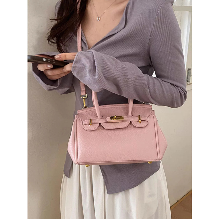 PU Leather Crossbody Bag Pink / One Size Apparel and Accessories