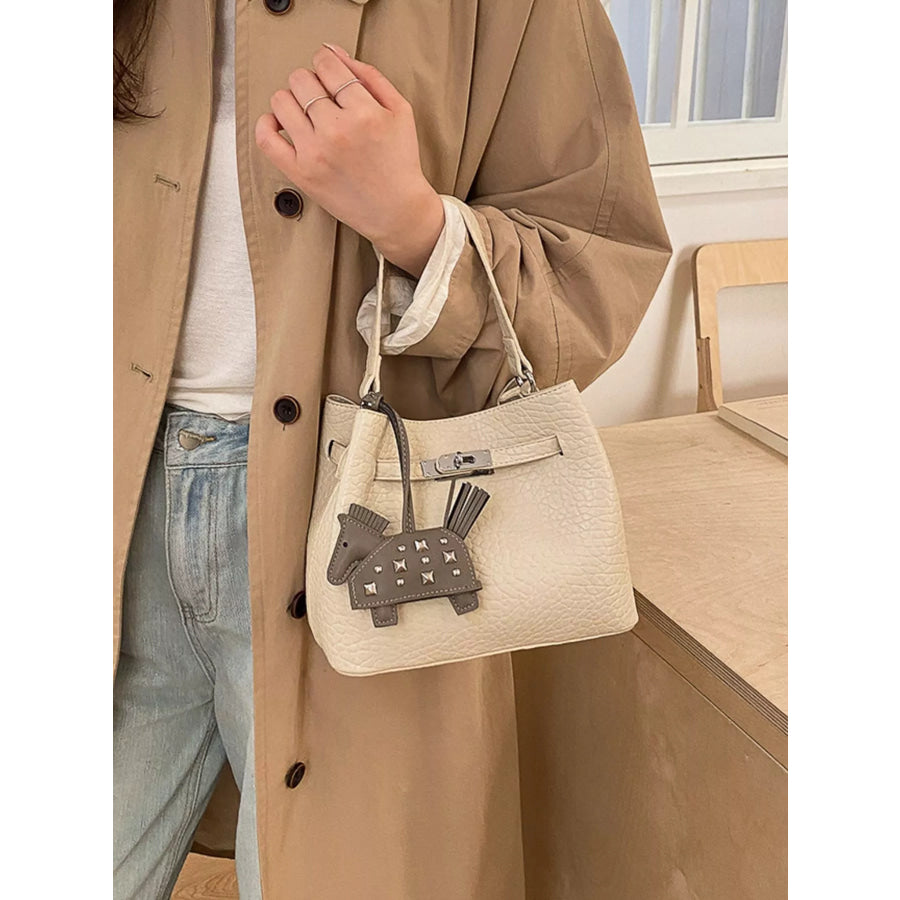PU Leather Crossbody Bag White / One Size Apparel and Accessories