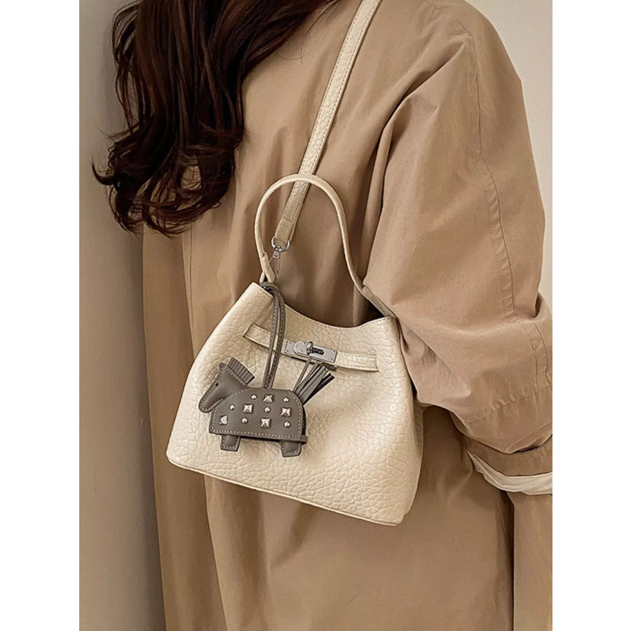 PU Leather Crossbody Bag White / One Size Apparel and Accessories