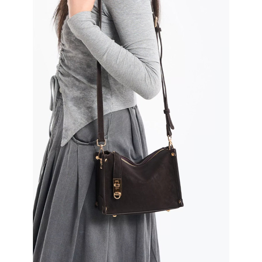 PU Leather Crossbody Bag with Adjustable Strap Apparel and Accessories