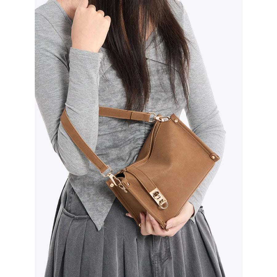 PU Leather Crossbody Bag with Adjustable Strap Apparel and Accessories