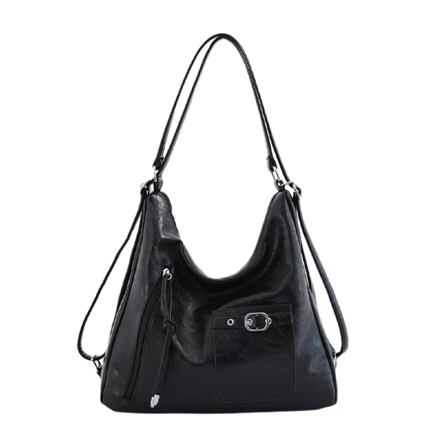 PU Leather Crossbody Bag with Heart Charm Apparel and Accessories