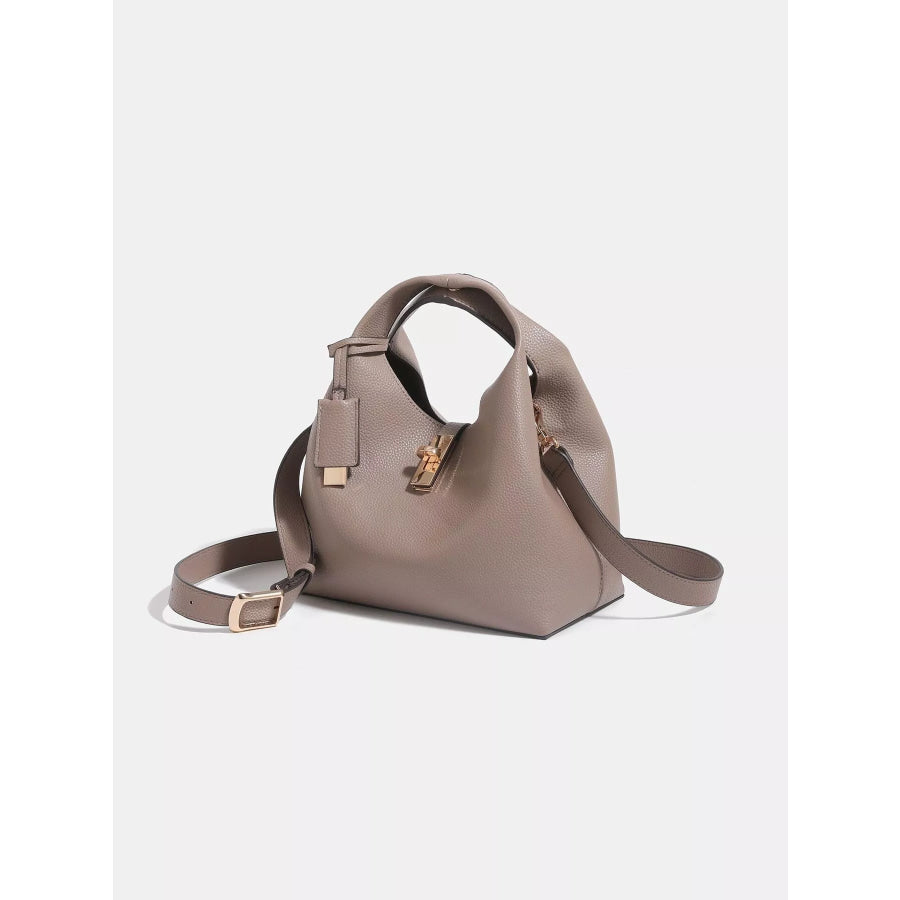 PU Leather Crossbody Bag with Mini Pouch Taupe / onesize Apparel and Accessories