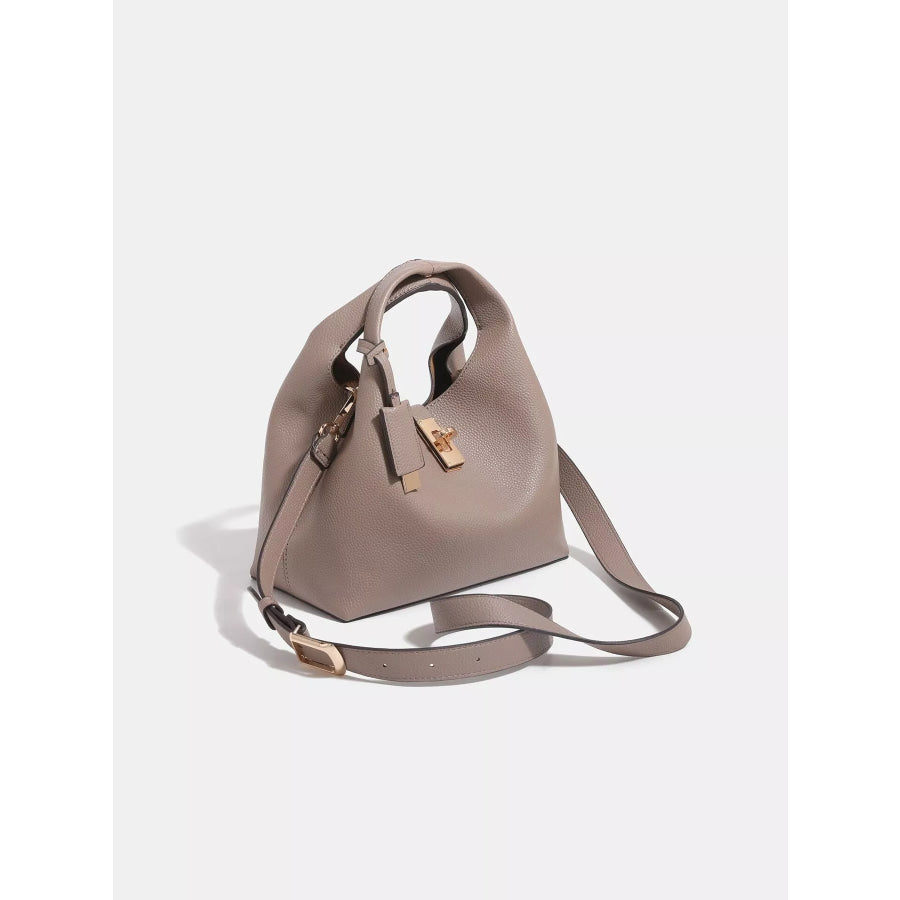 PU Leather Crossbody Bag with Mini Pouch Taupe / onesize Apparel and Accessories