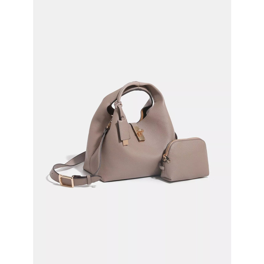 PU Leather Crossbody Bag with Mini Pouch Taupe / onesize Apparel and Accessories