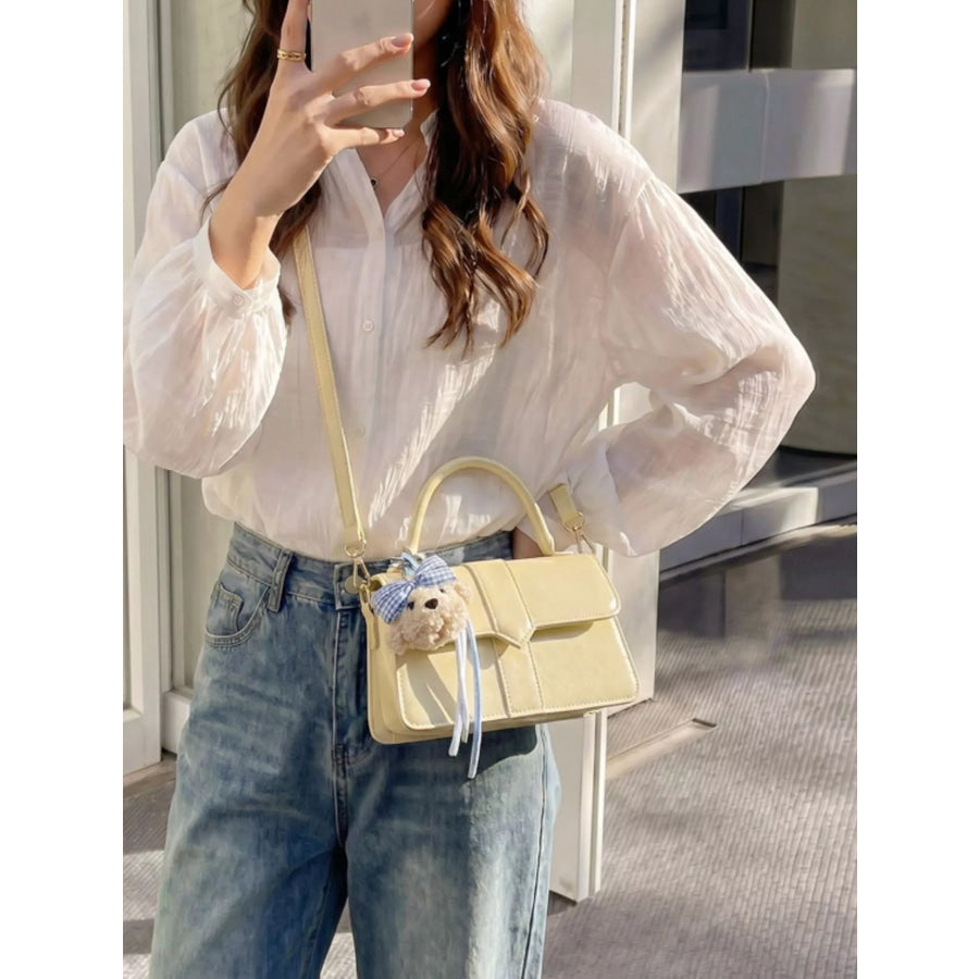 PU Leather Crossbody Bag Yellow / One Size Apparel and Accessories