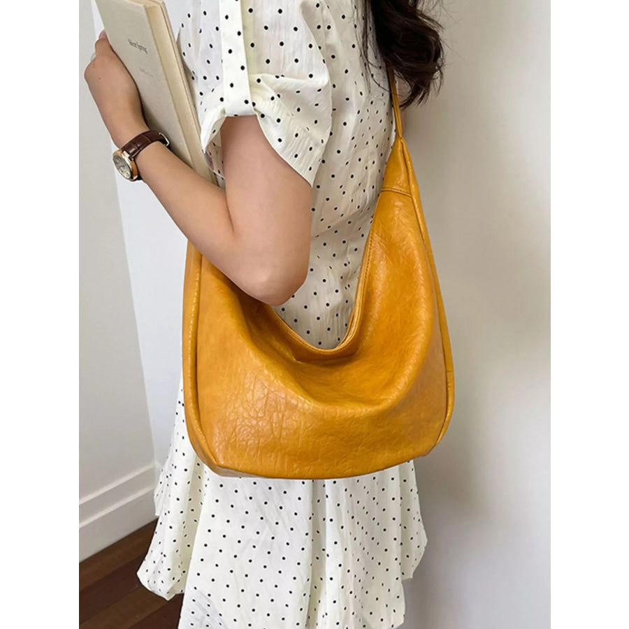 PU Leather Crossbody Bag Yellow / onesize Apparel and Accessories