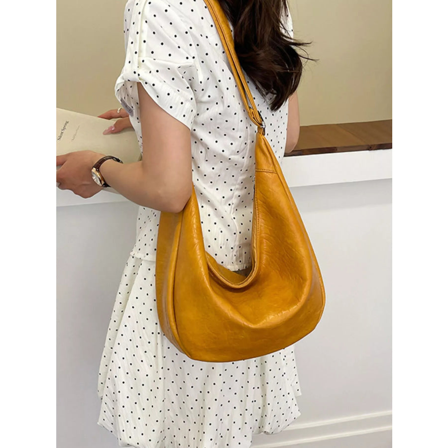 PU Leather Crossbody Bag Yellow / onesize Apparel and Accessories