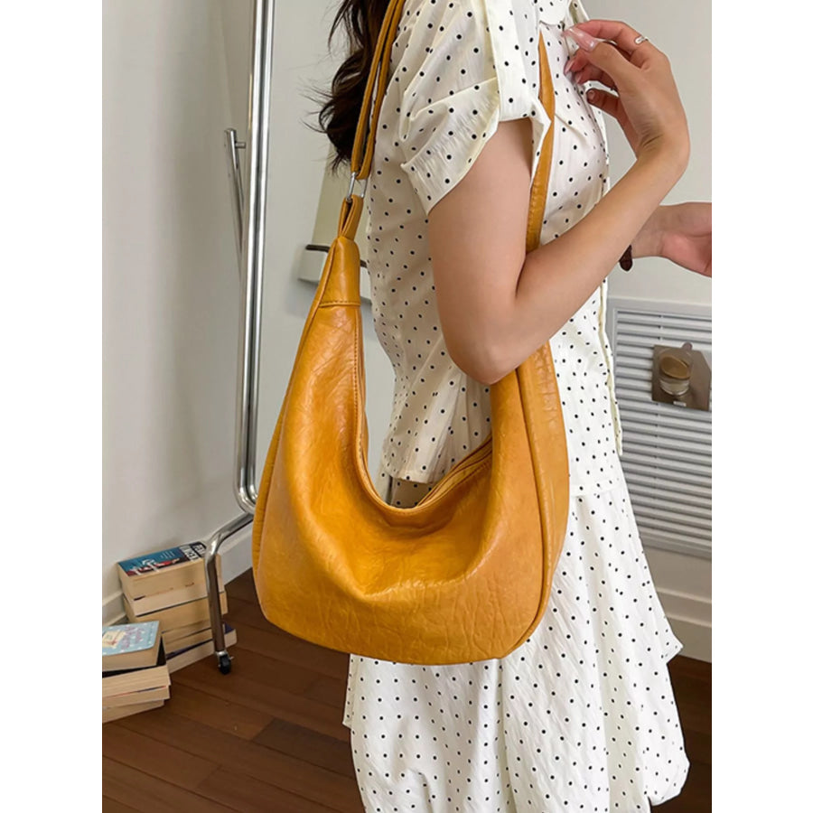 PU Leather Crossbody Bag Yellow / onesize Apparel and Accessories