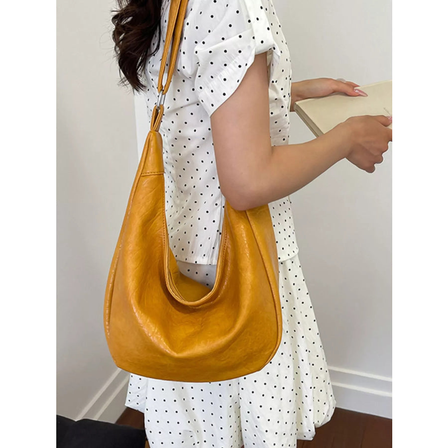 PU Leather Crossbody Bag Yellow / onesize Apparel and Accessories