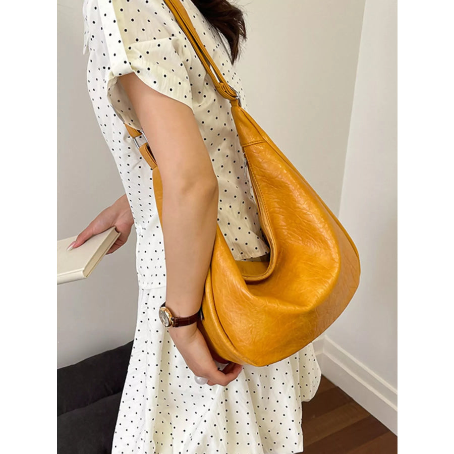 PU Leather Crossbody Bag Yellow / onesize Apparel and Accessories