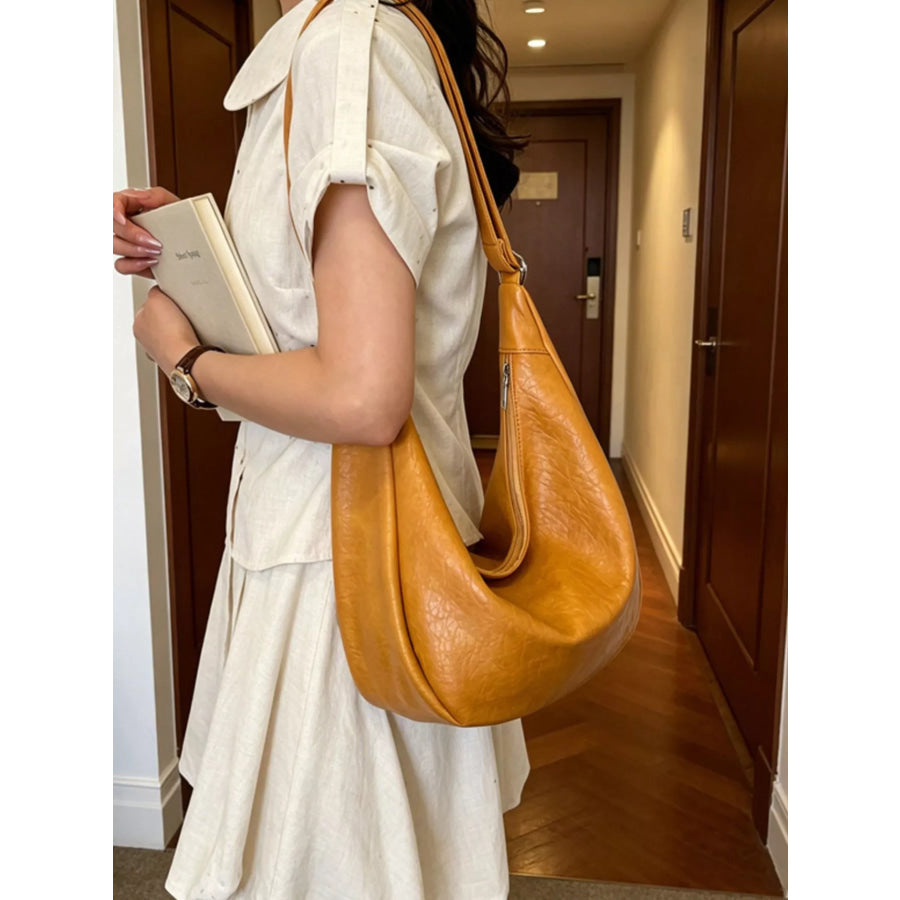 PU Leather Crossbody Bag Yellow / onesize Apparel and Accessories