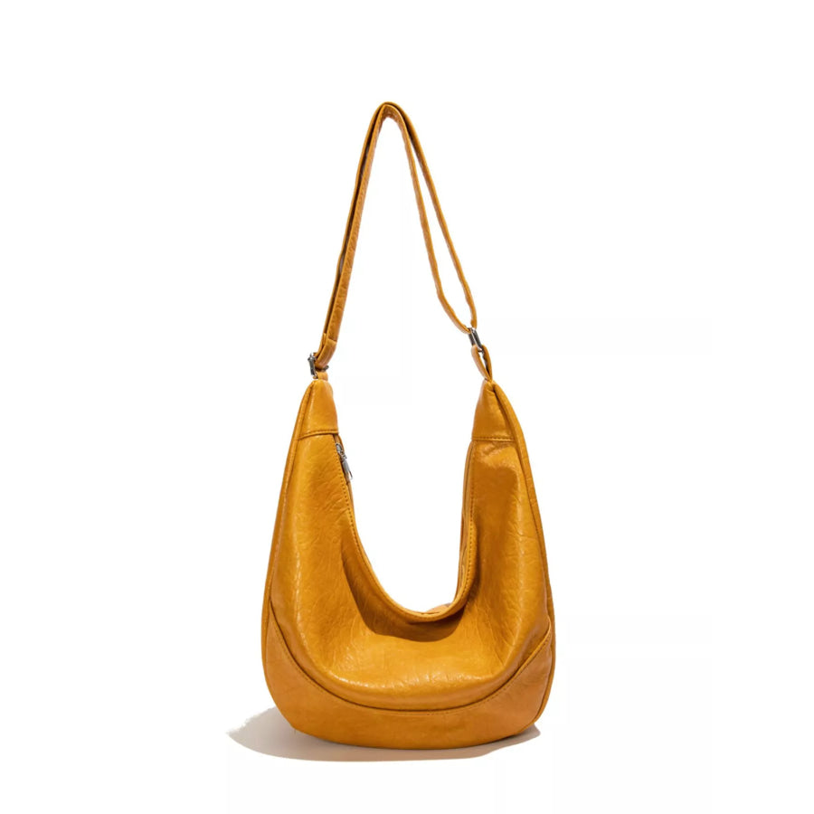 PU Leather Crossbody Bag Yellow / onesize Apparel and Accessories
