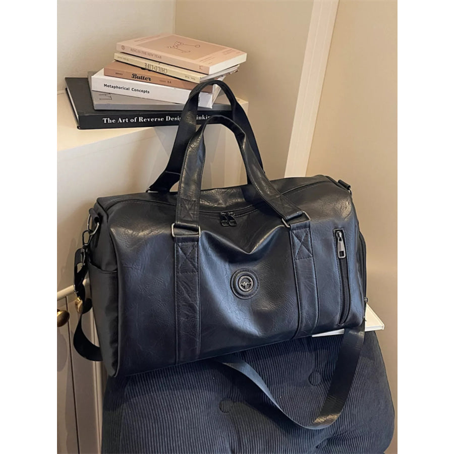 PU Leather Duffel Bag Black / onesize Apparel and Accessories