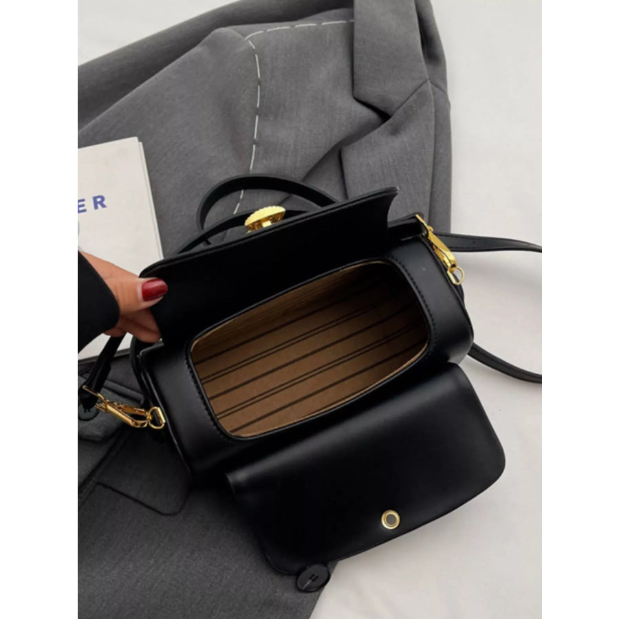 PU Leather Flap Crossbody Bag Apparel and Accessories